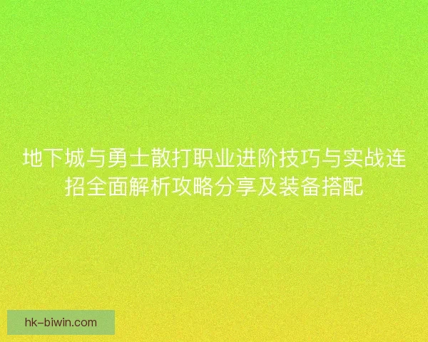 地下城与勇士散打职业进阶技巧与实战连招全面解析攻略分享及装备搭配